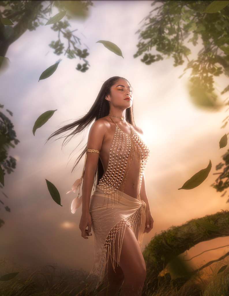 Viviana in golden jungle light